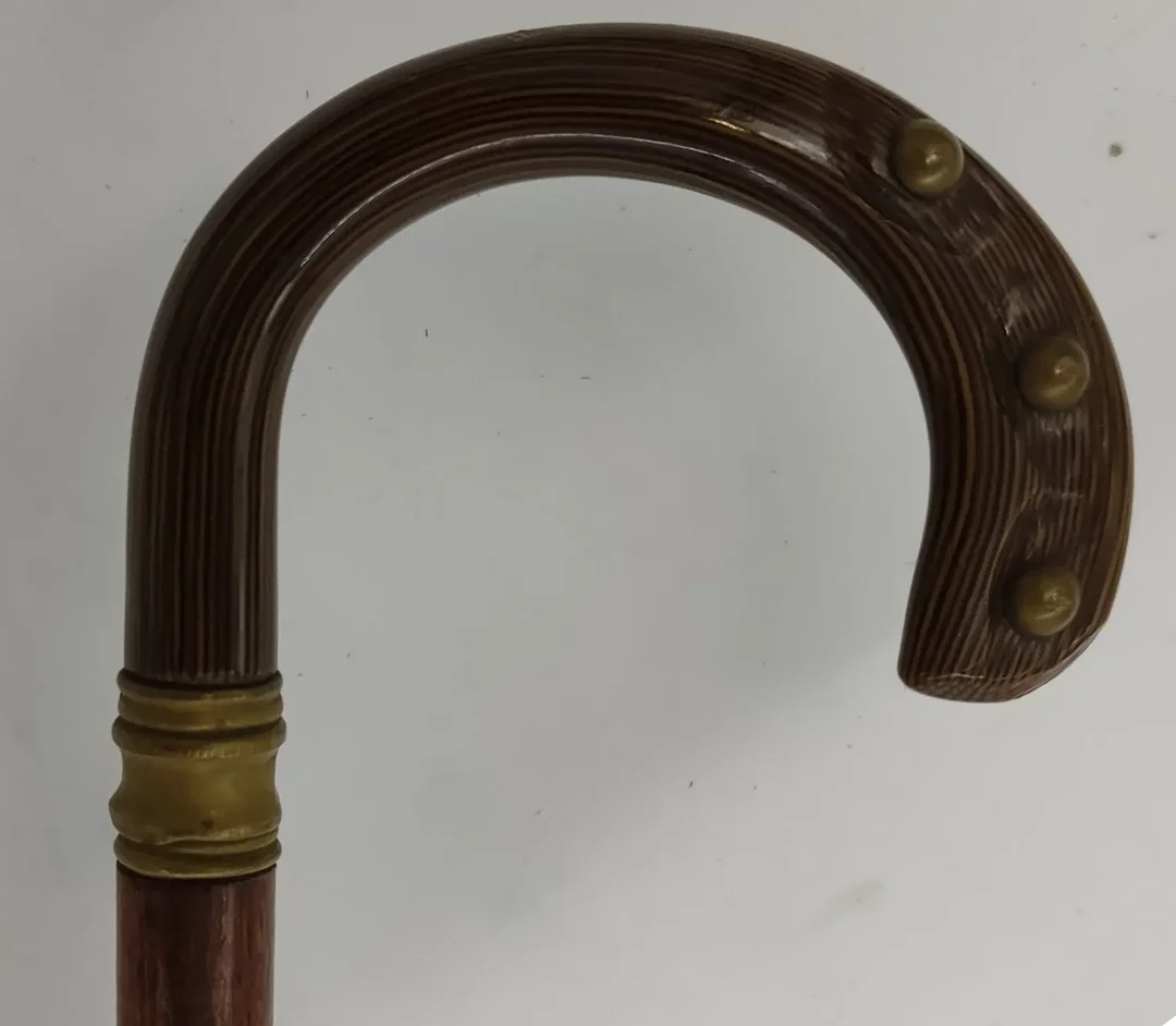 Vintage Flanierschirm / Sonnenschirm / Regenschirm Schwarz mit Muster Länge ca 92cm – Bild 3