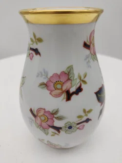 Vase von Royal Porzellan Bavaria mit Blumendekor und Goldrand  - Bild 6