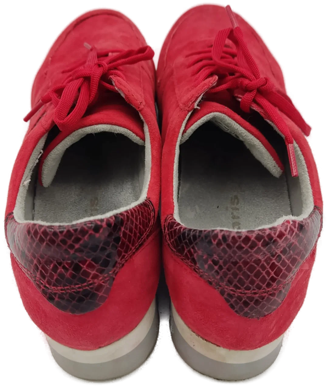 Sneakers "Tamaris", rot mit Streifen, Größe 41 – Bild 3