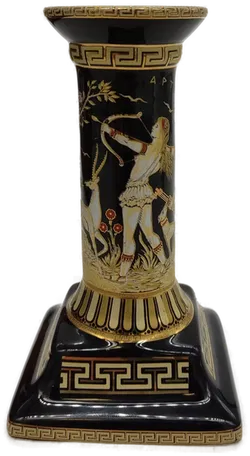 Griechischer Kerzenständer mit 24k Gold handbemalt - Bild 1