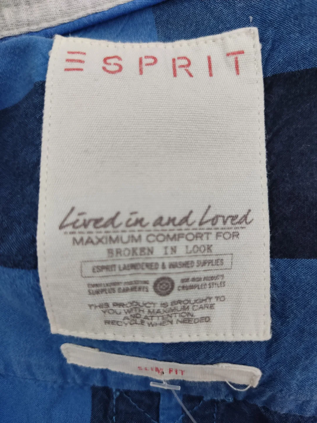 Esprit Herrenhemd blau, dunkelblau kariert - M (Slim fit) – Bild 4