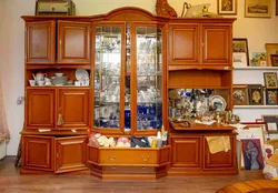 XXL Wohnwand, Kirschbaum-Optik, Vitrine & Sekretär-Fach, 3-teilig - Bild 4