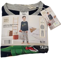 L&D Kinder-Halloween-Pyjama Glow in the Dark #5, blau - Gr- 110/116