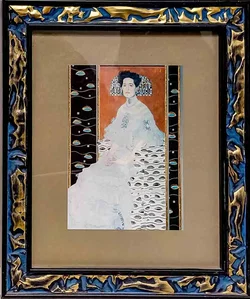 Gustav Klimt „Bildnis Fritza Riedler““ Kunstdruck im Rahmen 30 x 25 cm – Vorschau 1