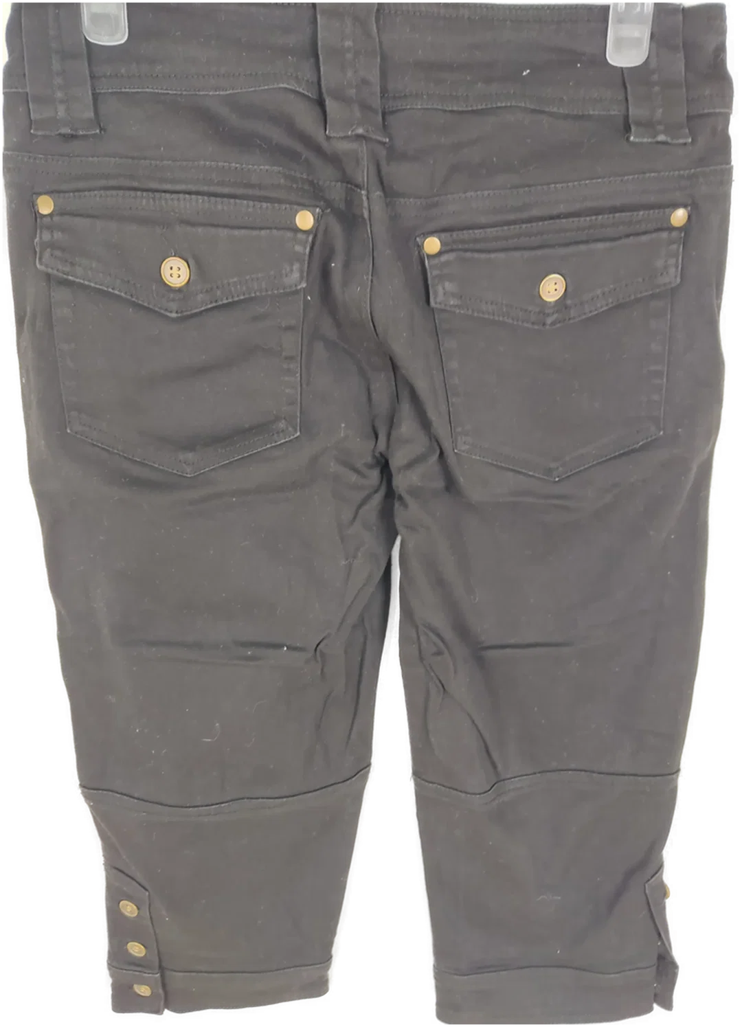 Jeans "Rainbow Collection", dreiviertellang mit Stretch, schwarz mit Taschen, Größe 34 – Bild 3