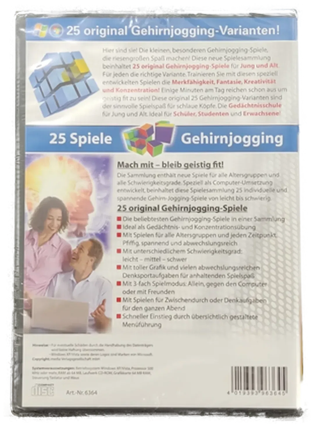 PC Game CD-ROM "25 Spiele - Die große Gehirnjogging-Spielesammlung!" – Bild 2