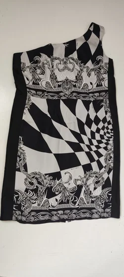 Versace Midikleid Asymmetrisch Seide One-Shoulder | Party-Ikone Göße 50 / 4XL – Vorschau 5