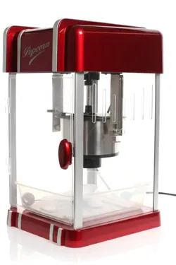 Retro-Popcornmaschine, rot/silber — Tischgerät, Höhe ca. 43,5 cm — mit Messlöffel & Anleitung - Bild 3