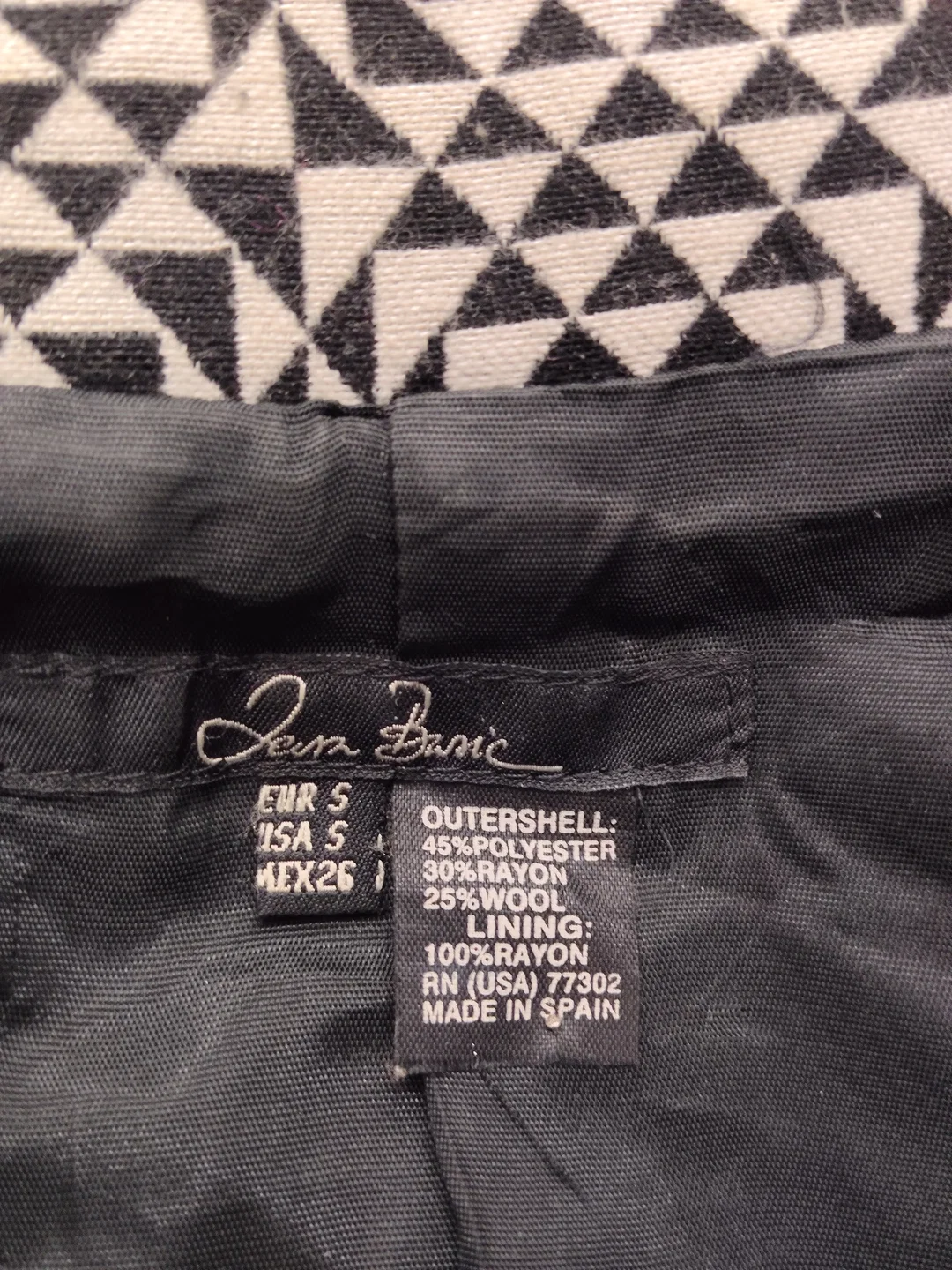 Damenmantel Größe 36 Schwarz-Weiß Kariert | Retro-Charme – Bild 4