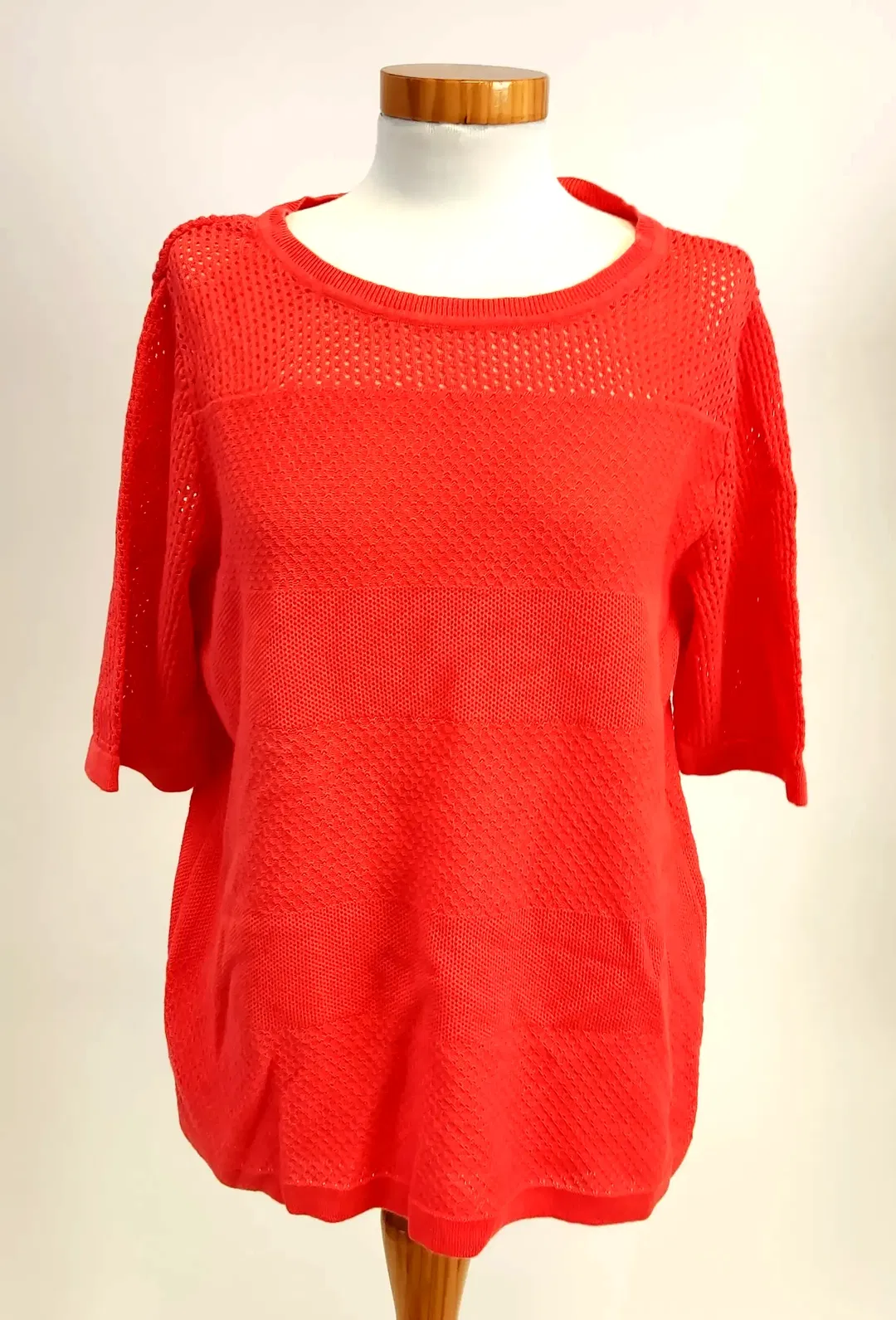 Madeleine Mode Kurzarm Damen Pullover hellrot - Gr. 40/42 - Bild 4