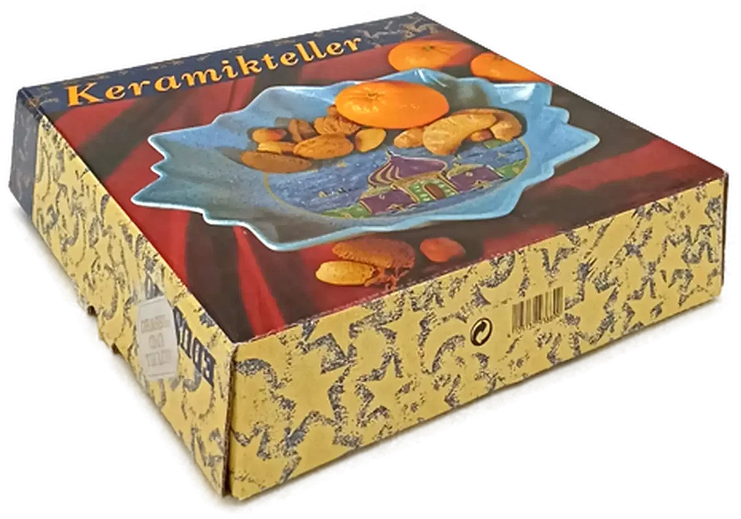 Weihnachtsteller blau gemustert – Bild 4