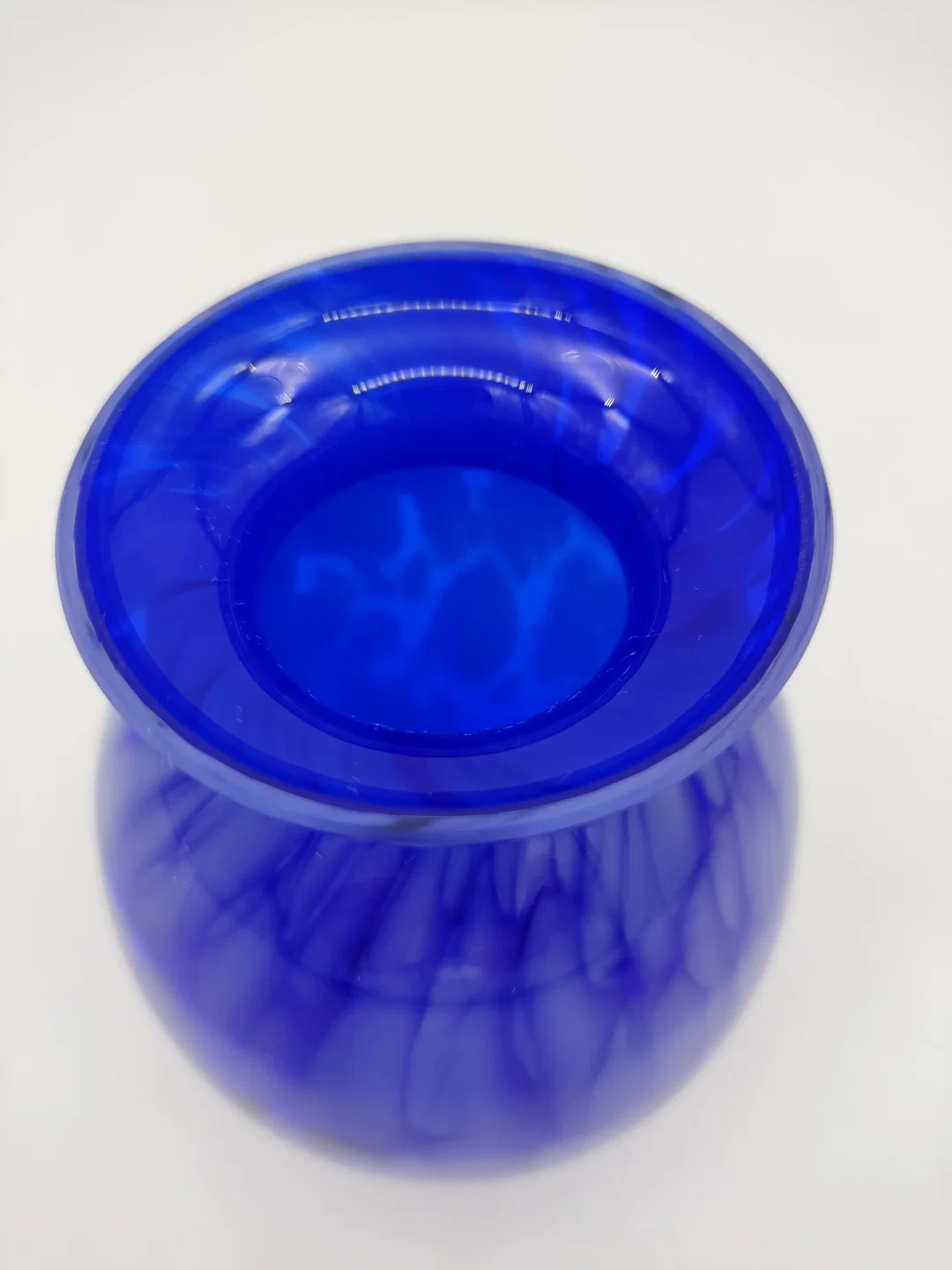 Kleine Vintage Glasvase - blau – Bild 4