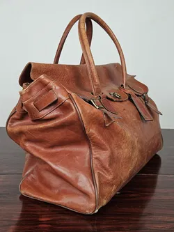 Texier Vintage Leder Reisetasche, braun  - Bild 2