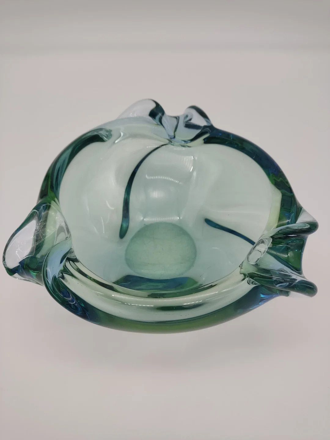 Mid-Century Glasschale grün-blau – Bild 2