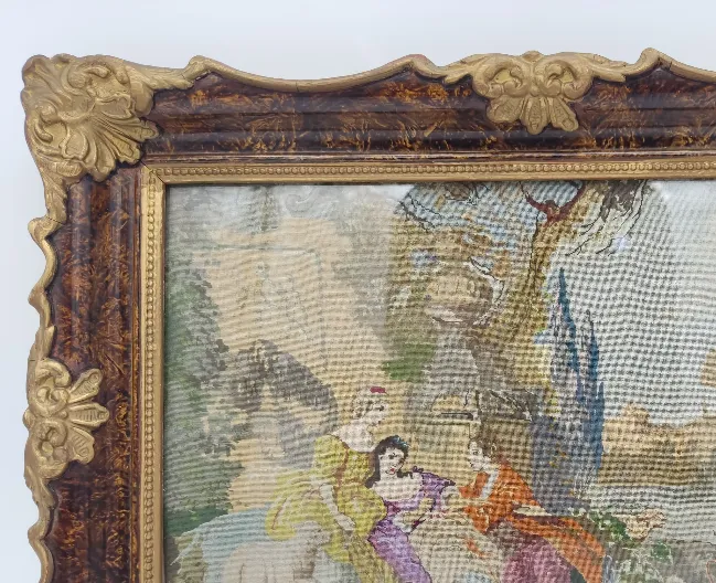 Vintage Bilderrahmen mit Stickbild – Bild 2