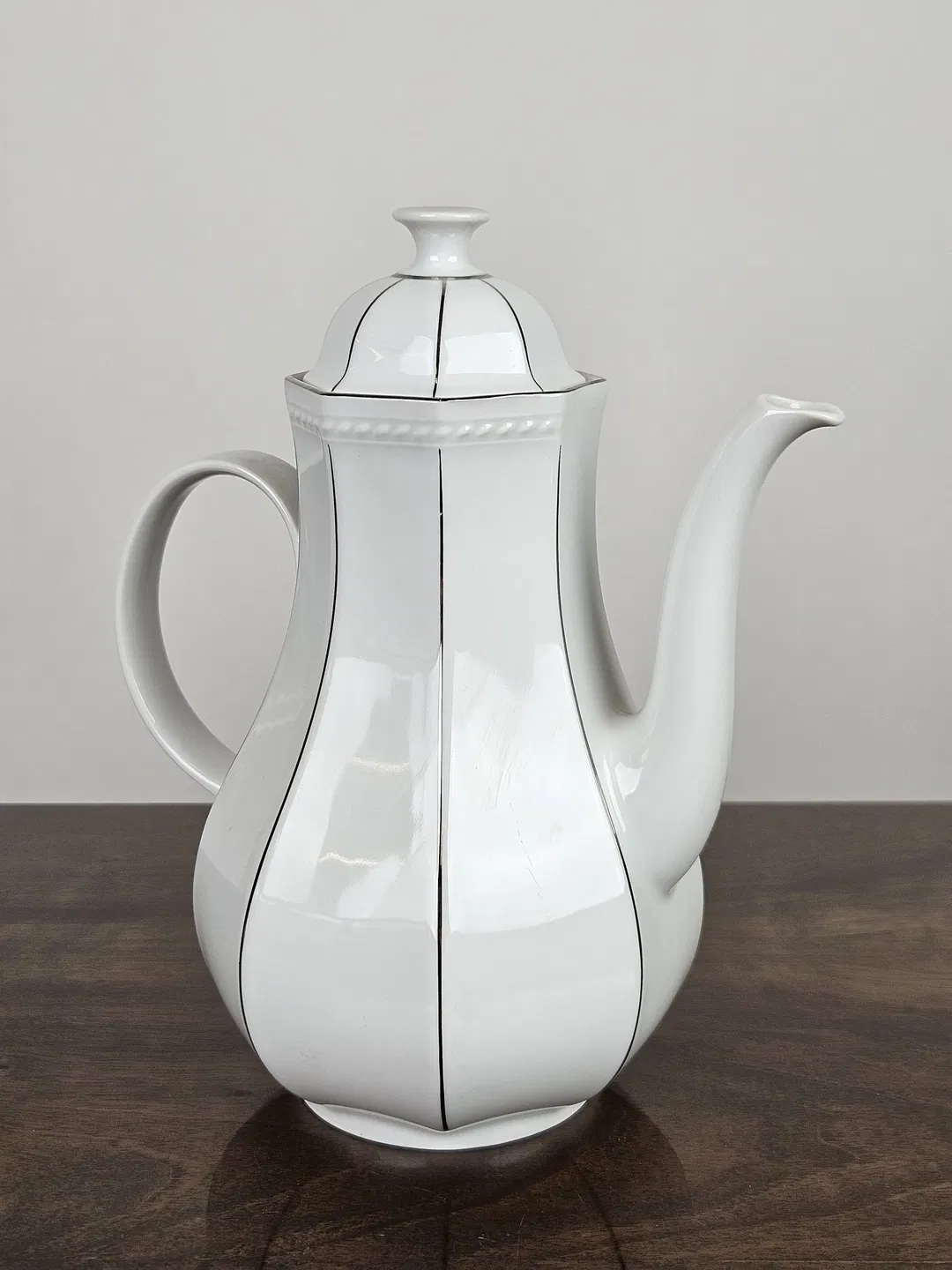 Schirnding Bavaria Porzellan Teekanne, weiß/silber - Bild 4