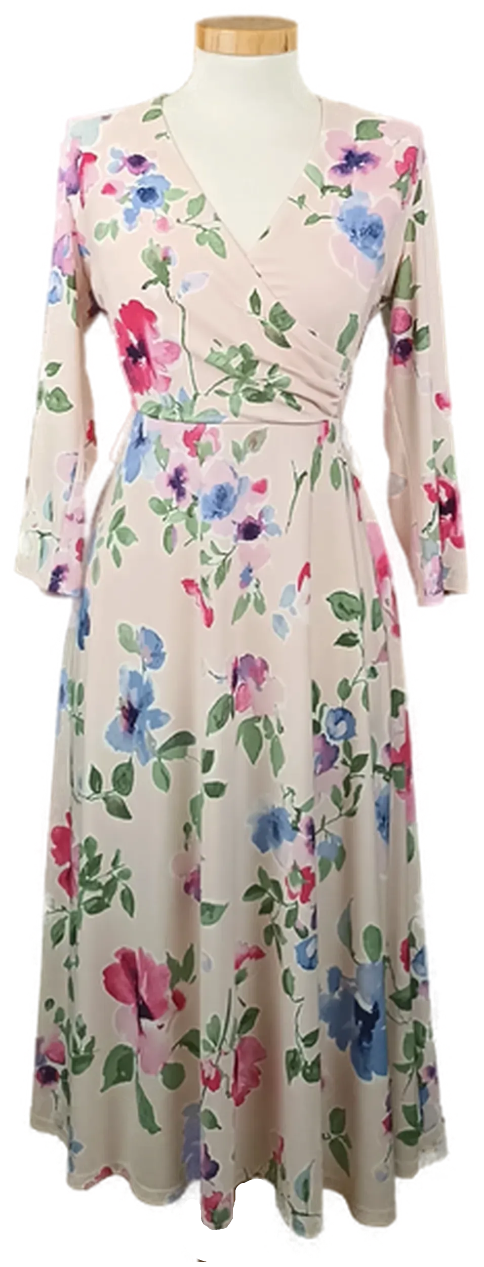 Lauren Ralph Lauren Damen Midikleid hellpink geblümt Gr. 170/96A  - Bild 1