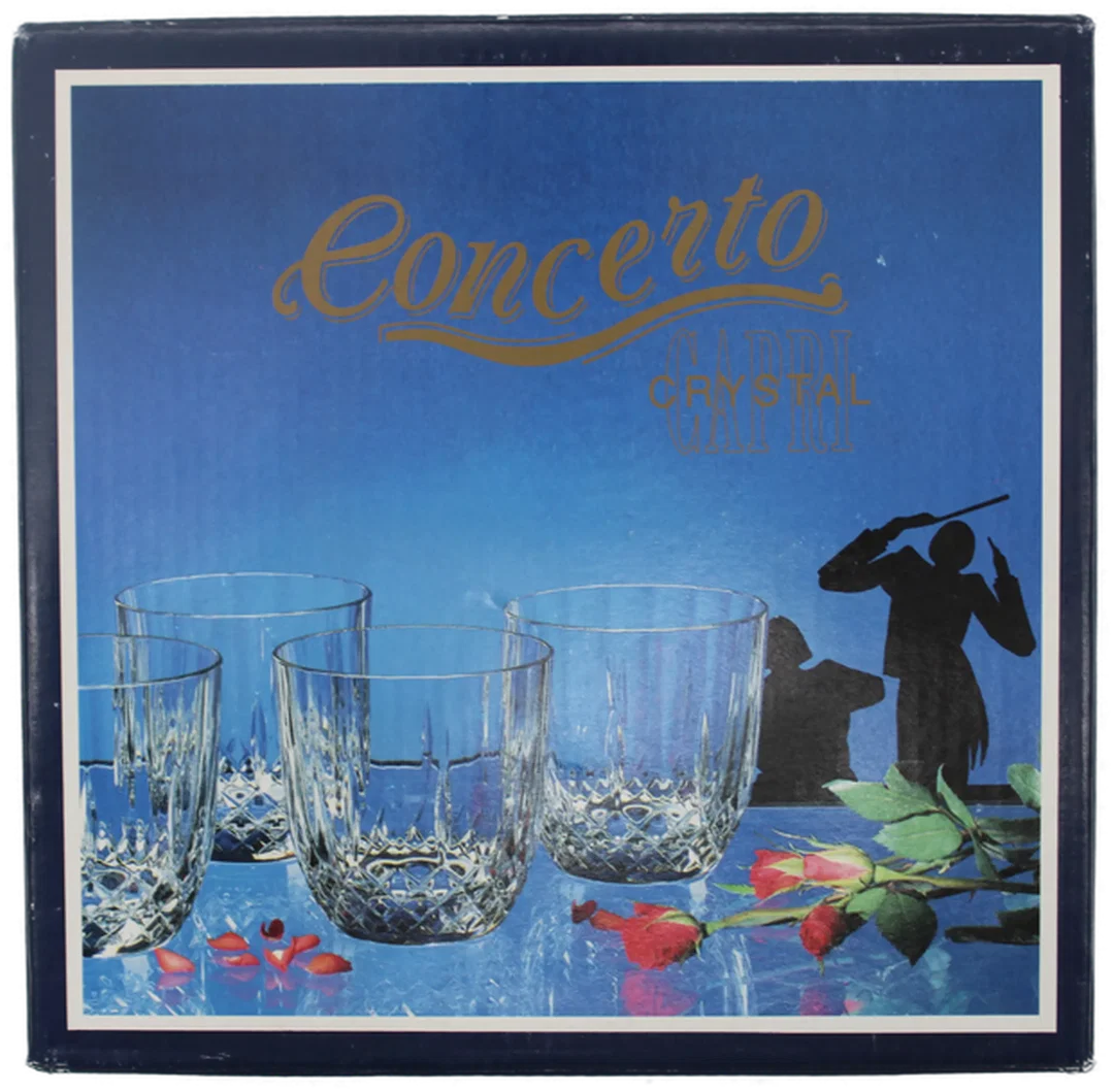 Concerto Capri Kristallgläser 4er-Set – Bleikristall "Rocks" Gläser, OVP-Originalverpackung – Bild 3