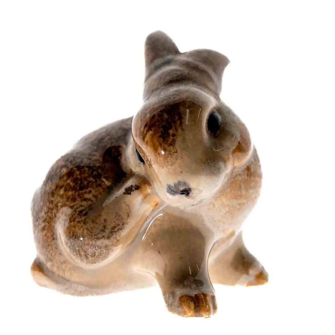 Eduard Klablena für Keramos Wien – Porzellanfigur "Haserl kratzend", No. 501, handbemalt, ca. 5,5 cm, Österreich – Bild 4