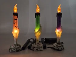 LED-Kerzen für Halloween mit Totenköpfen
