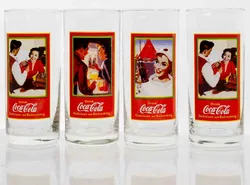 Coca-Cola 125 Jahre Werbe-Sammelbecher im Vintage-Stil (4Stück) - Bild 2
