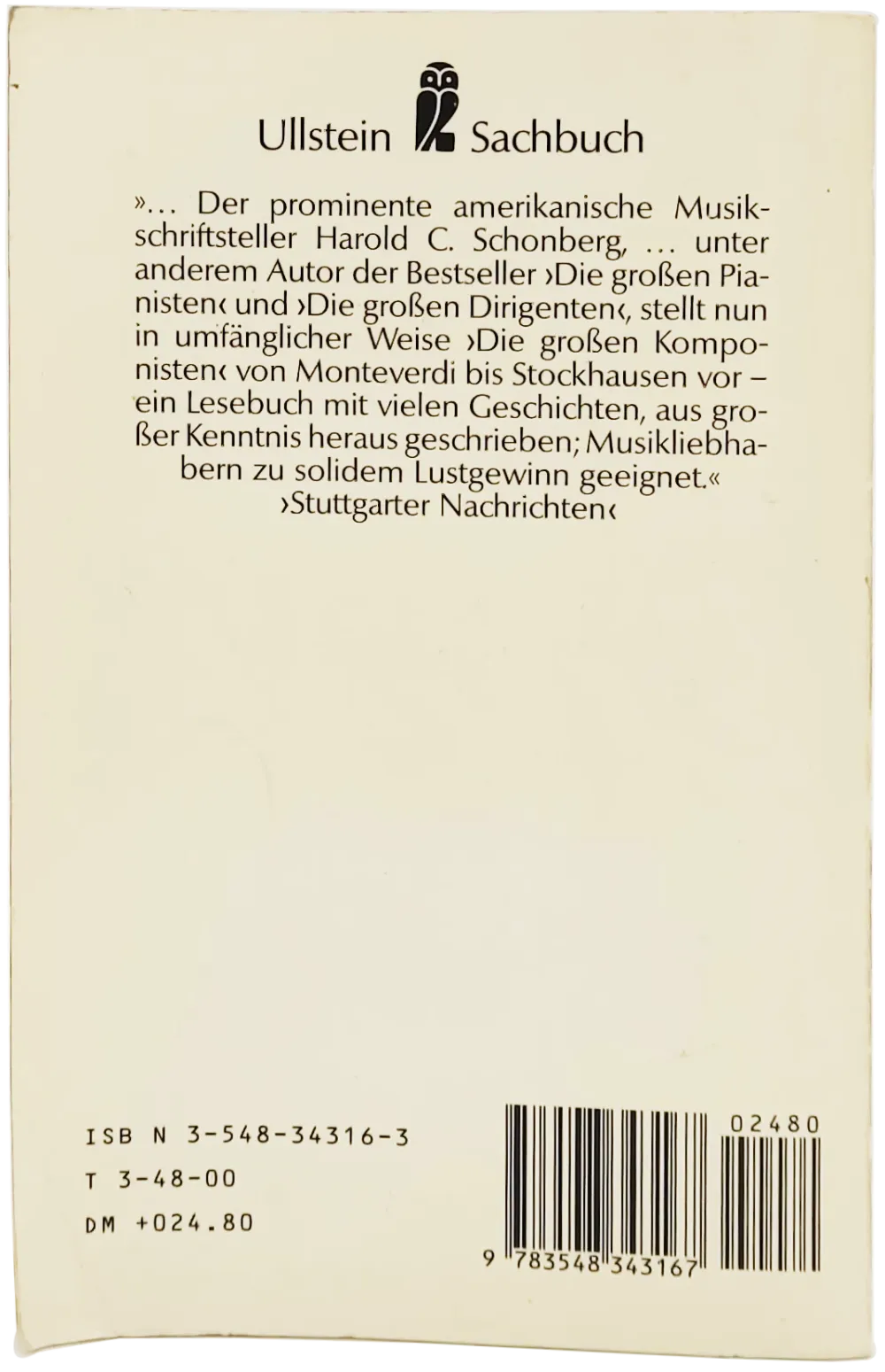 Buch "Die großen Komponisten - Ihr Leben und Werk" von Harold C. Schonberg – Bild 2