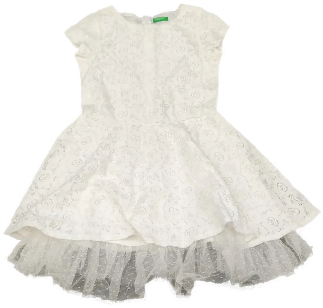 United Colors of Benetton Kinderkleid weiß Gr. XXS – Bild 1