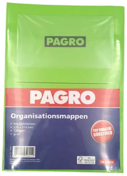 PAGRO Organisationsmappen mit Sichtfenster grün 10 Stk. A4 - Bild 1