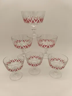 6 Dessertgläser, Champagnerschalen, Vintage, 50er - Bild 2