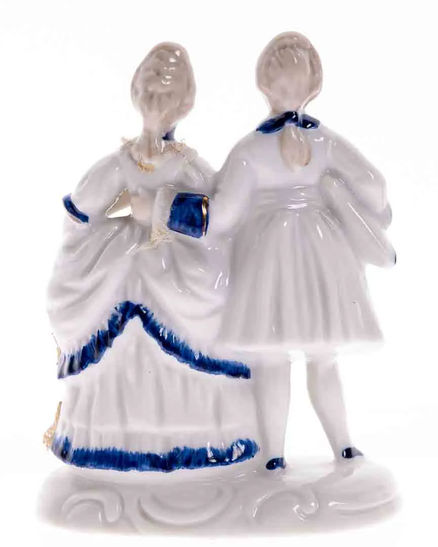 Porzellanfigur Tänzerpaar Rokoko-Stil, 12,5 cm, handbemalt – Bild 3