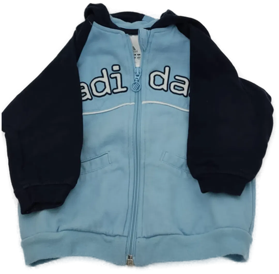 Adidas Kinder Sweater Jacke hellblau/dunkelblau Gr. 80 - Bild 4