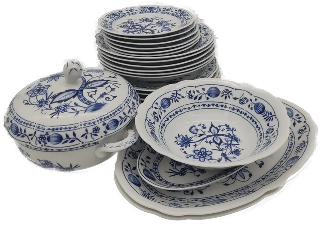 Kahla Zwiebelmuster Geschirr Konvolut blau/weiß - Bild 1