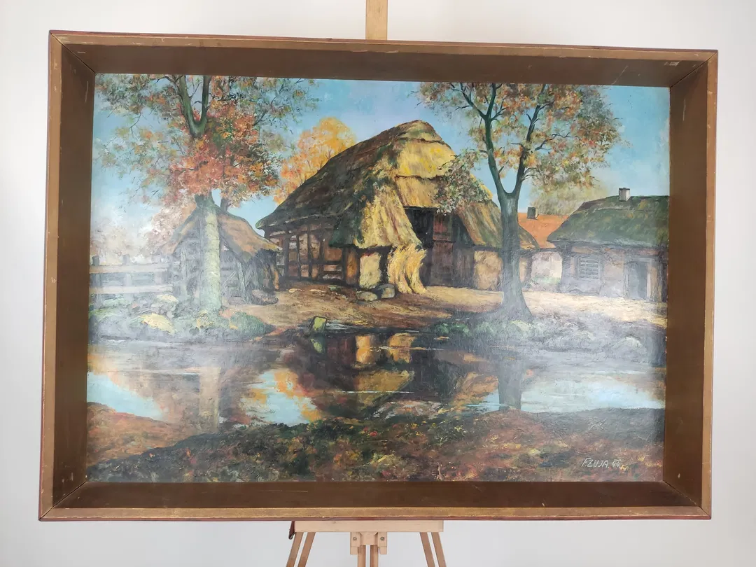 Großes Bild in Holzrahmen 