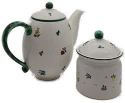 Gmunder Keramik kanne mit  Zuckerbehälter - Bild 2