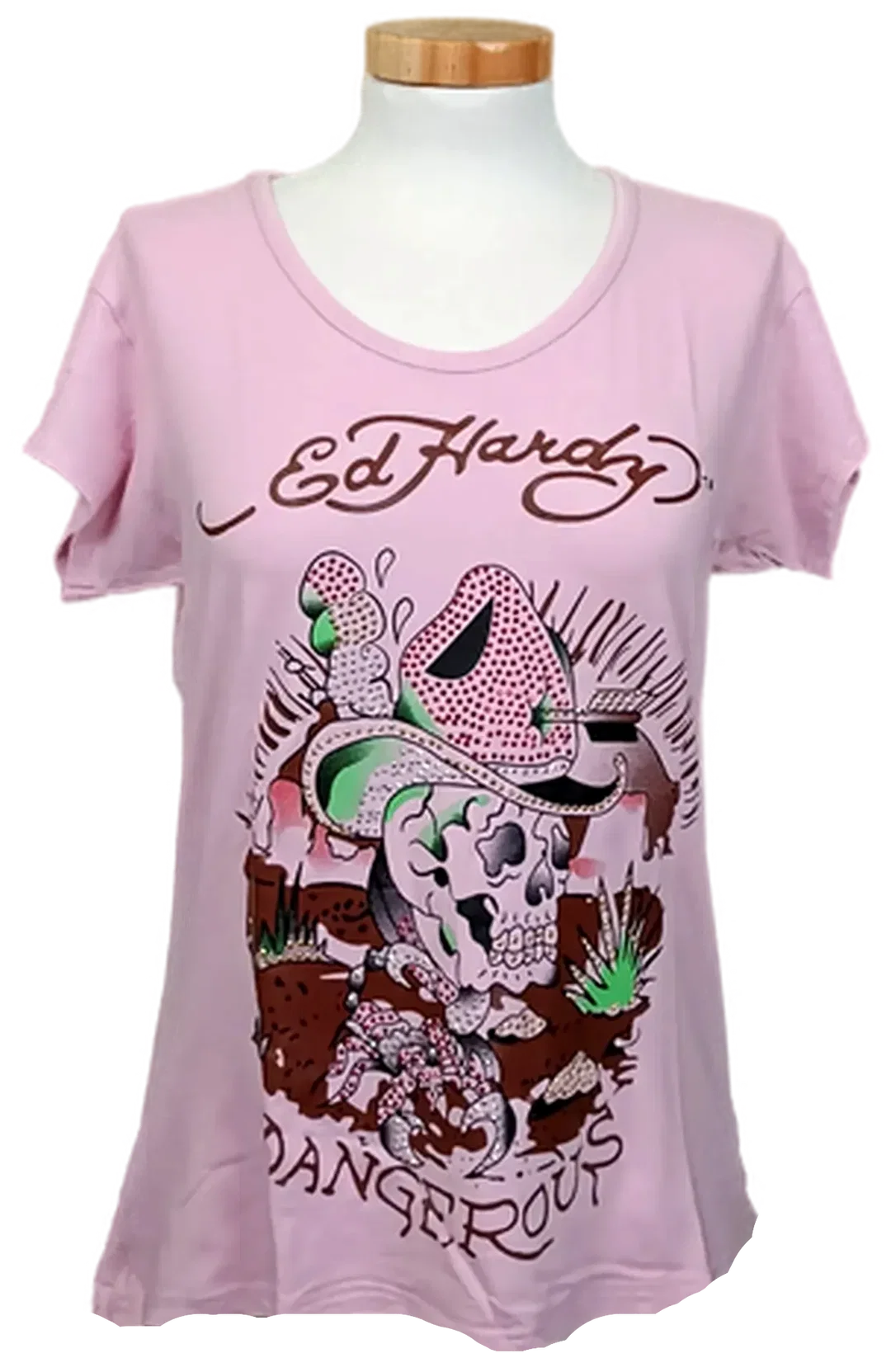 Ed Hardy Damen T-Shirt pink gemustert Gr. M - Bild 4