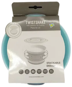 Twistshake Essgeschirr Teller mit Deckel für Babies in blau - Bild 1