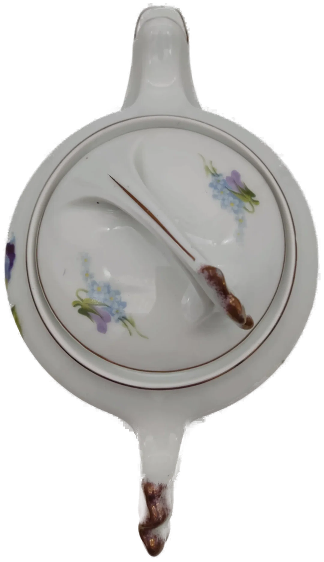Teekanne Porzellan geblümt Höhe: 22 cm vintage – Bild 3