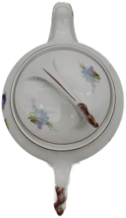 Teekanne Porzellan geblümt Höhe: 22 cm vintage - Bild 3