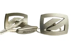 Adamo Manschettenknöpfe Edelstahl matt rechteckig mit dekorativem Muster und Stein - Bild 2