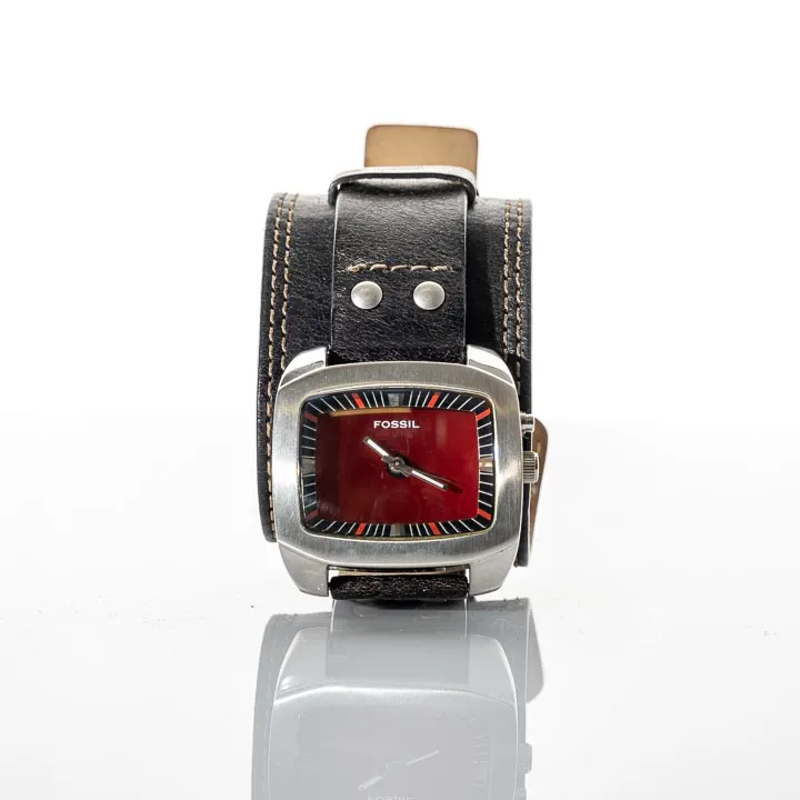 Fossil Damen Armbanduhr mit breitem Lederband - Bild 1