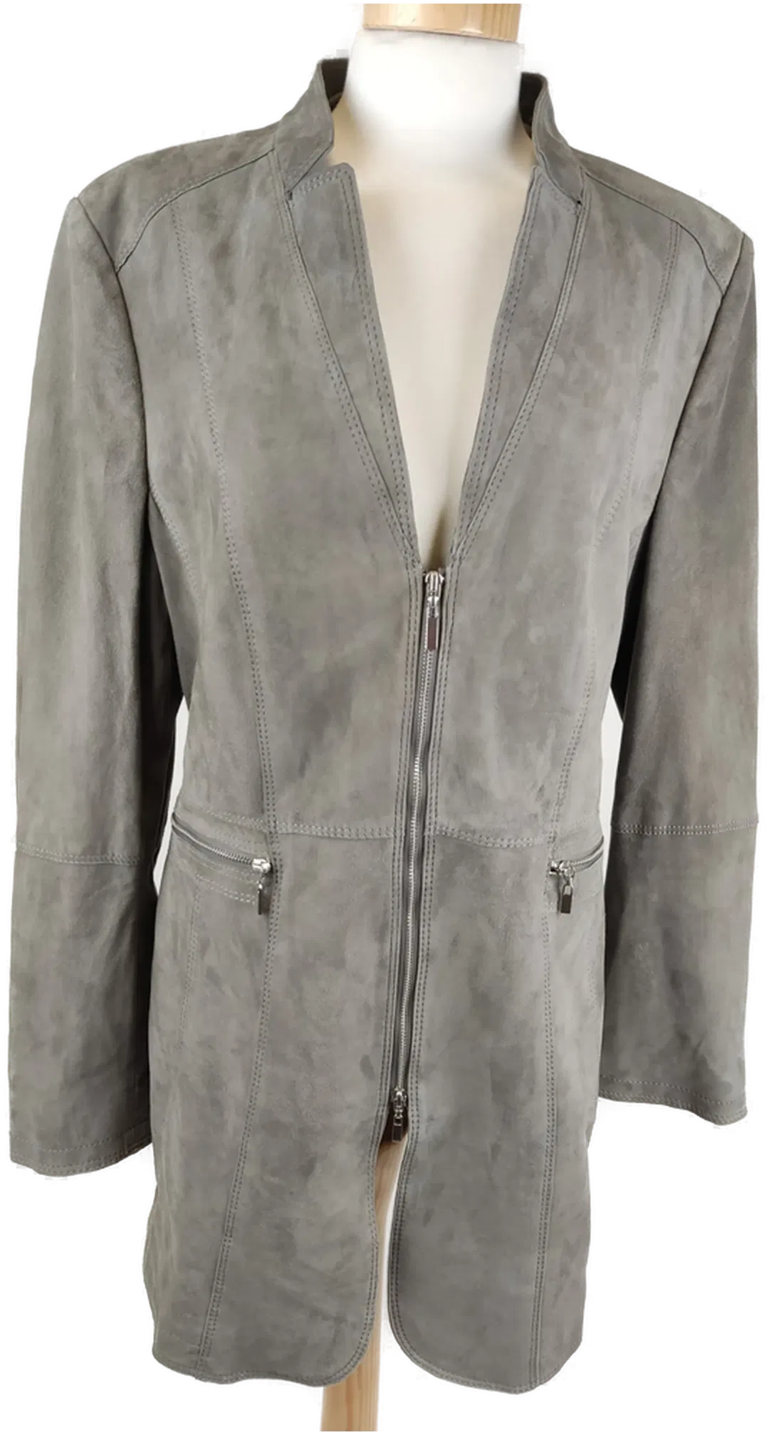 Gerry Weber Damen Rauhledermantel grau - XL/42 - Bild 1