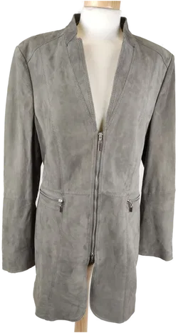 Gerry Weber Damen Rauhledermantel grau - XL/42 - Bild 1