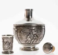 ARTINA SKS Zinn 95% Set mit Flasche und Schnapsgläser - Bild 4