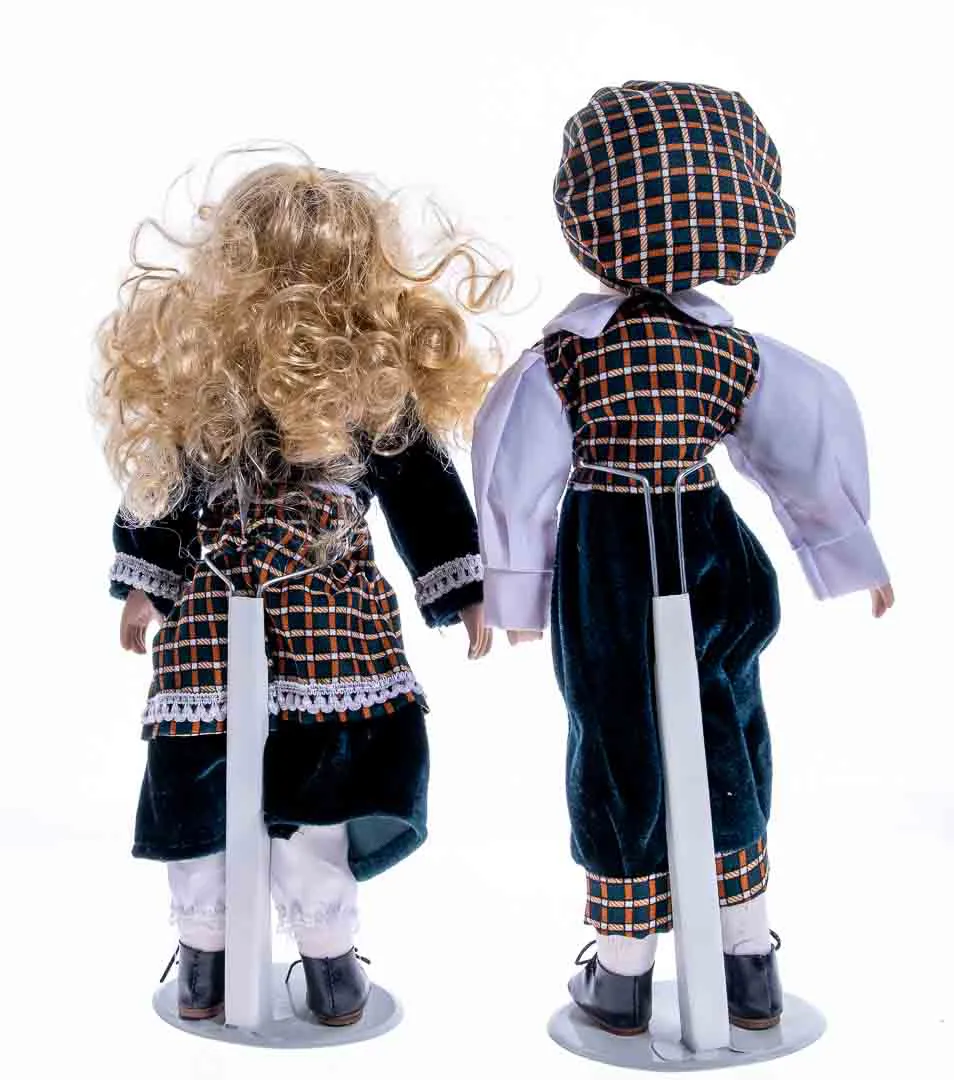 Küssendes Porzellanpuppenpärchen im Kostüm, Höhe 38cm – Bild 3