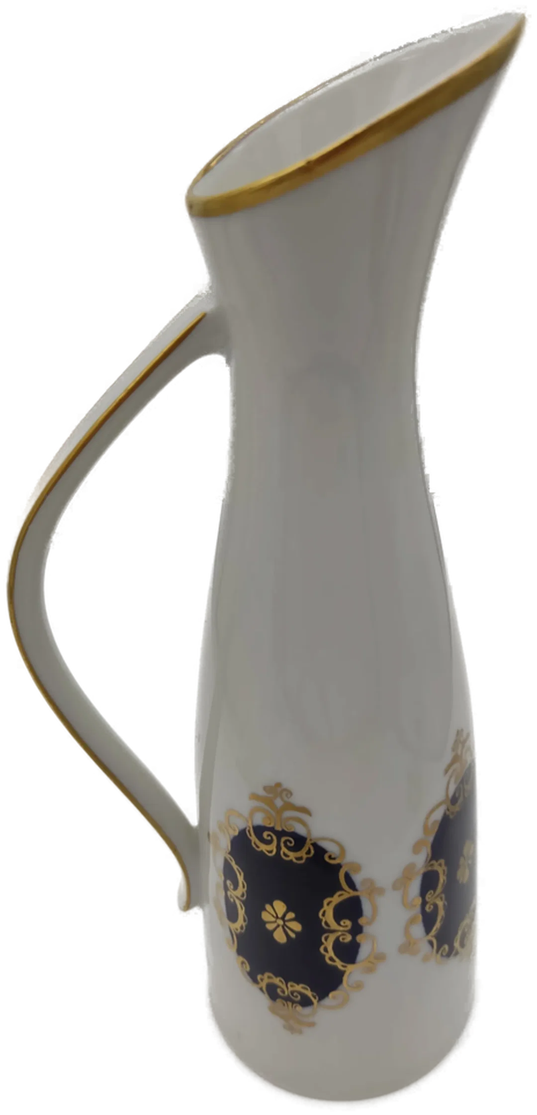 Porzellan Vase Echt Kobalt mit Gold von GDR 1762 | Unikat Henkelvase aus Thüringen  - Bild 4