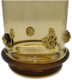 Theresienthal Glas mit Blümchen - olivgrün-gelblich - Bild 3
