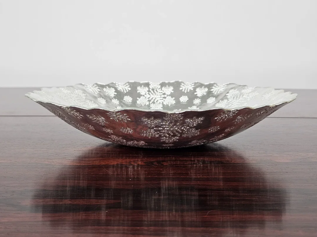 Silberne Dekoschale aus Glas - Durchmesser ca. 31 cm – Bild 3