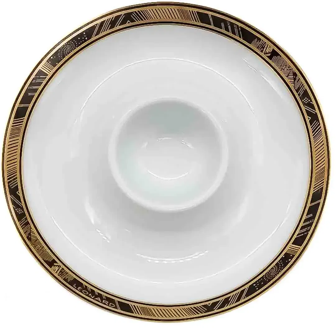 Hutschenreuther Galleria Leonard Paris Milano Eierbecher-Teller Porzellan weiß - Bild 1
