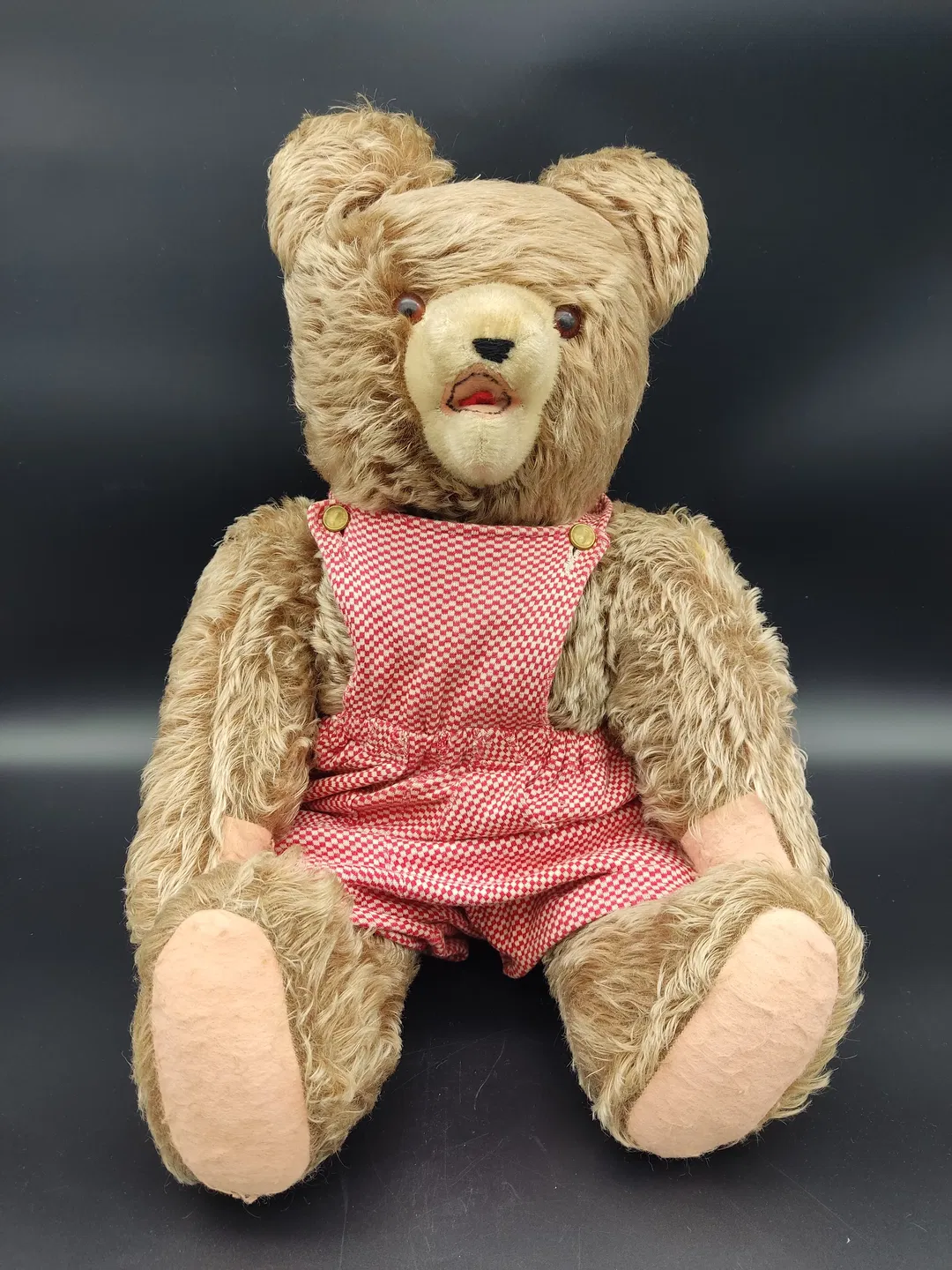 Mid Century Teddy Bär / mit Stroh gefüllt  - Bild 1