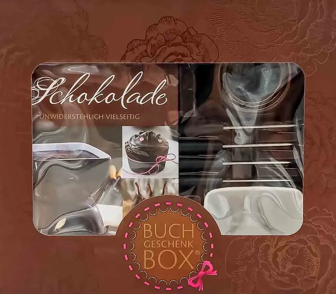 Schokoladen Geschenkbox Fondue-Set mit Rezeptbuch  - Bild 1